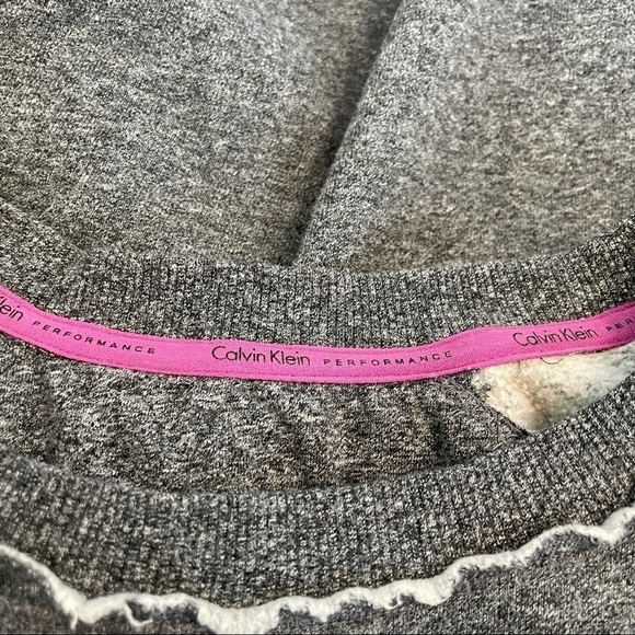 Calvin Klein Performance Logo Sleeve Sweater Gray - Picture 3 of 5